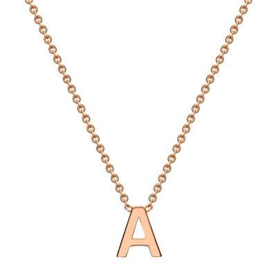 9ct Rose Gold Adjustable Initial Letter Necklace