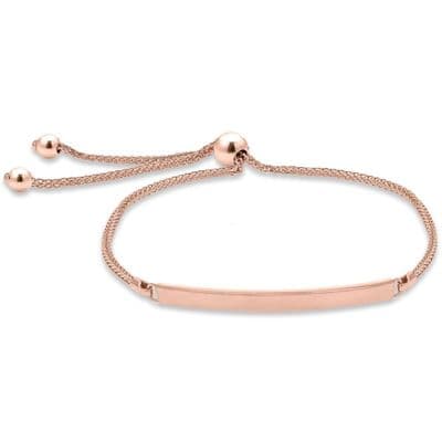 9ct Rose Gold Adjustable Slider ID Bar Bracelet