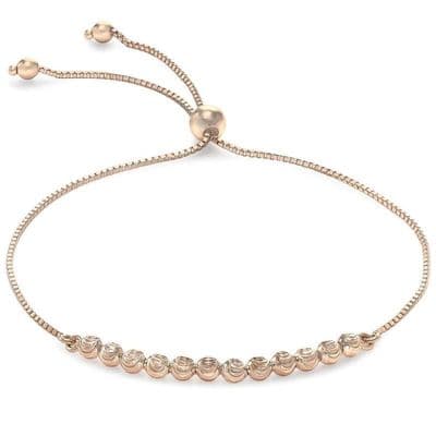 9ct Rose Gold Ball & Chain Adjustable Bracelet