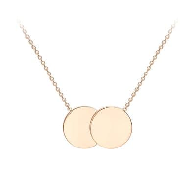 9ct Rose Gold Double Disc Coin Adjustable Necklace