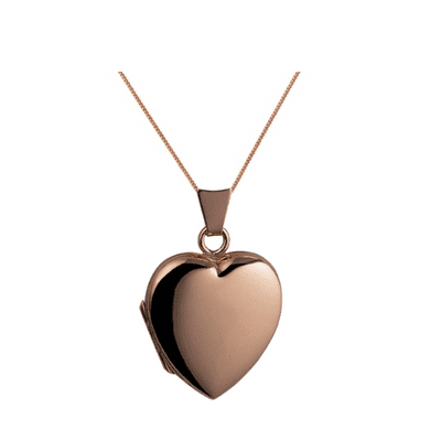 9ct Rose Gold Plain Heart Locket