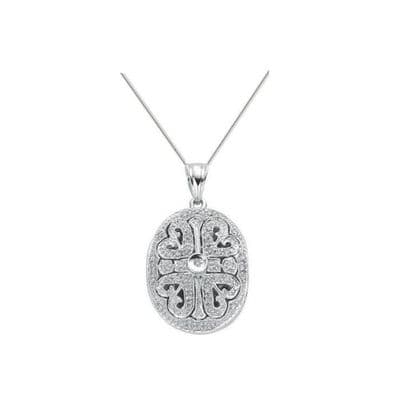 9ct White Gold 0.31ct Diamond Locket Pendant