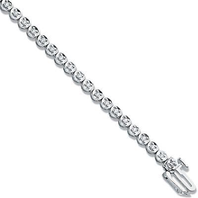 9ct White Gold 0.55ct Diamond Tennis Bracelet