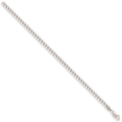 9ct White Gold 16 Inch 3.8mm Bevelled Curb Chain