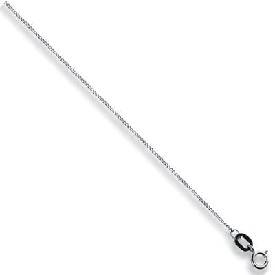 9ct White Gold 18 Inch 0.7mm Classic Curb Chain