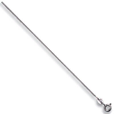 9ct White Gold 18 Inch 1.1mm Classic Curb Chain