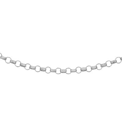 9ct White Gold 18 Inch 1.3mm Round Belcher Chain
