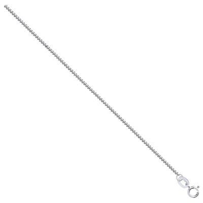 9ct White Gold 18 Inch 1.4mm Classic Curb Chain