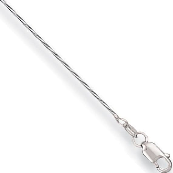 9ct White Gold 18 Inch 1mm Round Snake Chain