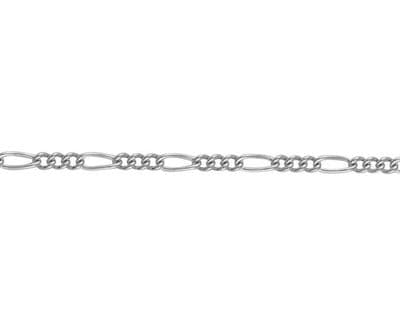 9ct White Gold 18 Inch 2.3mm Figaro Chain