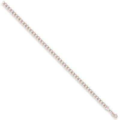 9ct White Gold 18 Inch 3.7mm Bevelled Curb Chain