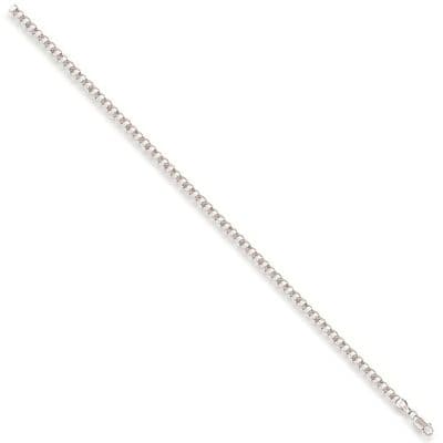 9ct White Gold 18 Inch 3mm Bevelled Curb Chain