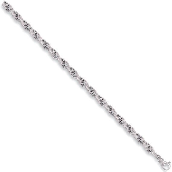 9ct White Gold 18 Inch 5.6mm Hollow Prince of Wales Chain