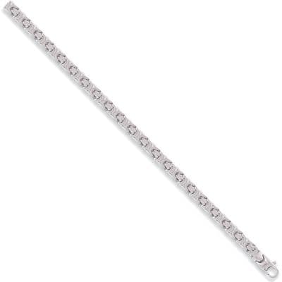 9ct White Gold 18 Inch 5.7mm Flat Byzantine Chain