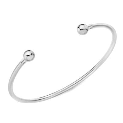 9ct White Gold 2.5mm Torque Bangle
