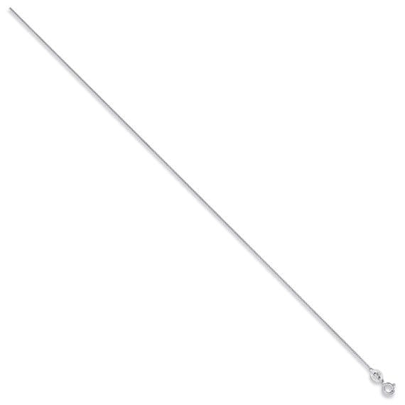 9ct White Gold 20 Inch 0.8mm Classic Curb Chain