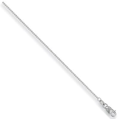 9ct White Gold 20 Inch 1mm Box Chain