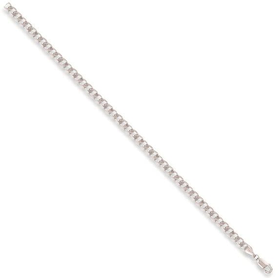 9ct White Gold 22 Inch 3.7mm Curb Chain