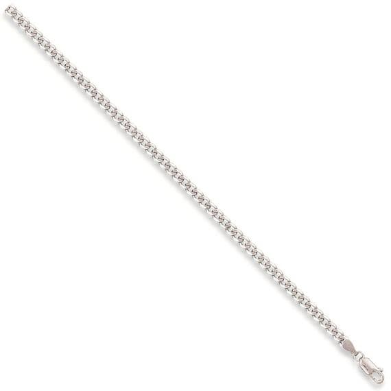 9ct White Gold 22 Inch 3.8mm Curb Chain