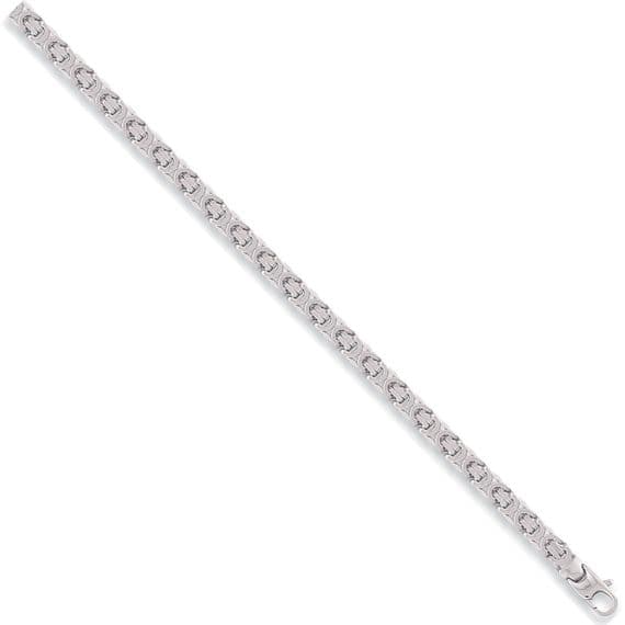 9ct White Gold 22 Inch 5.7mm Flat Byzantine Chain