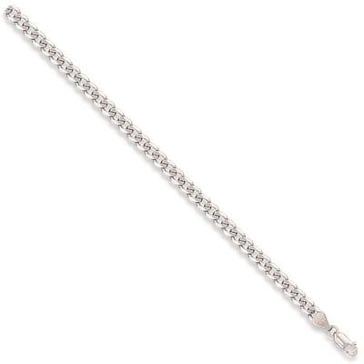 9ct White Gold 24 Inch 4.7mm Bevelled Curb Chain