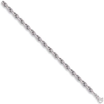 9ct White Gold 6 Inch 5.6mm Hollow Prince Of Wales Bracelet
