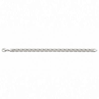9ct White Gold 8 Inch 5.7mm Flat Byzantine Bracelet