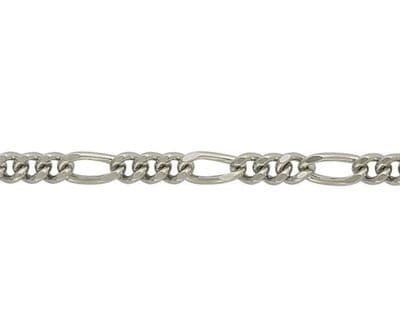 9ct White Gold 9.5 Inch Figaro Chain Anklet