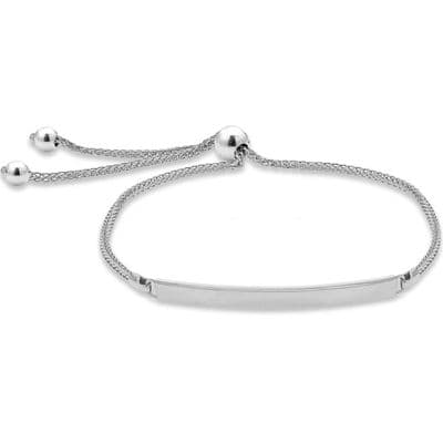 9ct White Gold Adjustable Slider ID Bar Bracelet