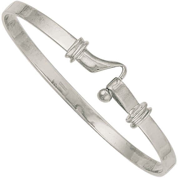 9ct White Gold Gents Hook Bangle