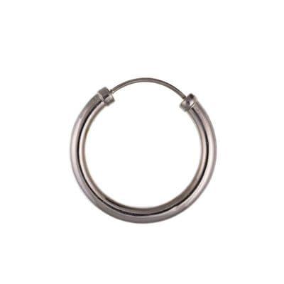 9ct White Gold Mens Hoop Earring