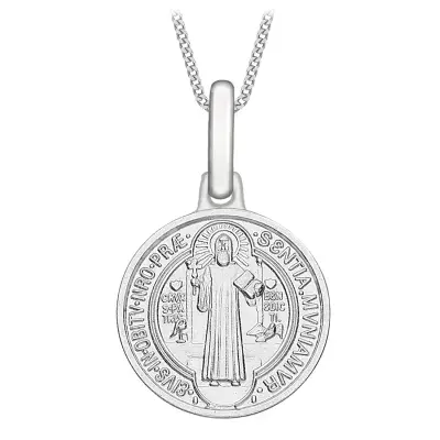 9ct White Gold San Benito Disc Pendant