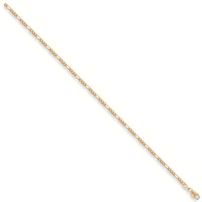 9ct Yellow Gold 10 Inch 3.8mm Figaro Chain Anklet