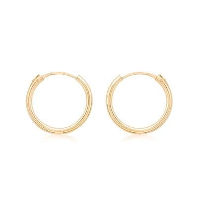 9ct Yellow Gold 13mm Sleeper Hoop Earrings
