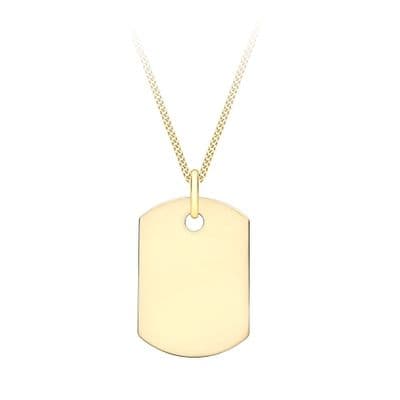 9ct Yellow Gold 15mm x 24.5mm Dog Tag