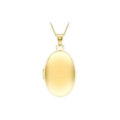 9ct Yellow Gold 17.5mm x 33.5mm Plain Polished Oval Locket