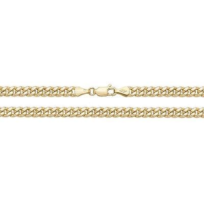 9ct Yellow Gold 18 Inch 4mm Semi-Solid Cuban Curb Chain