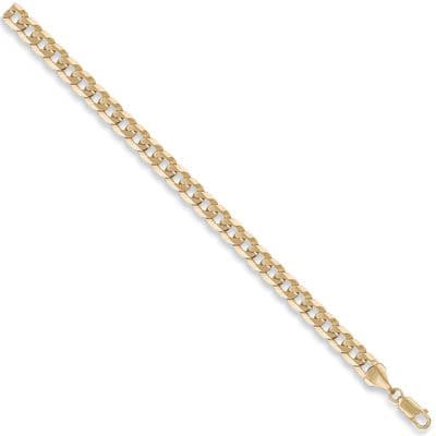 9ct Yellow Gold 18 Inch 6.7mm Flat Curb Chain