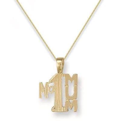 9ct Yellow Gold 1g Number One Mum Pendant