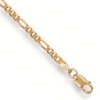 9ct Yellow Gold 2.2mm Figaro Anklet