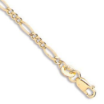 9ct Yellow Gold 2.4mm Hollow Figaro Anklet