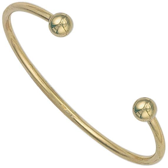 9ct Yellow Gold 2.5mm Solid Torque Maiden Bangle