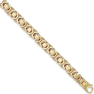9ct Yellow Gold 20 Inch 11.5mm Flat Byzantine Chain