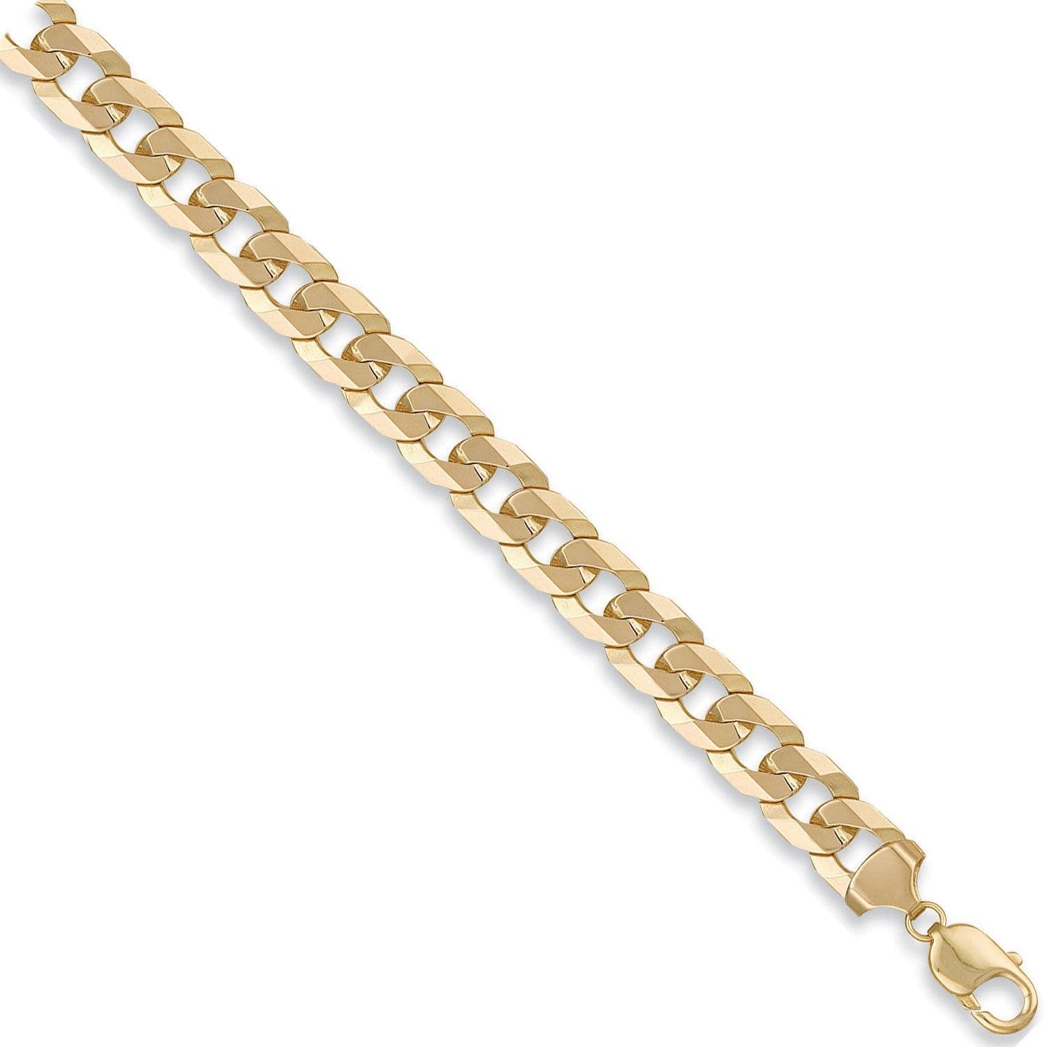 9ct Yellow Gold 20 Inch 12mm Flat Curb Chain