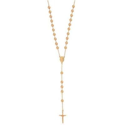 9ct Yellow Gold 26 Inch Rosary Bead Necklace