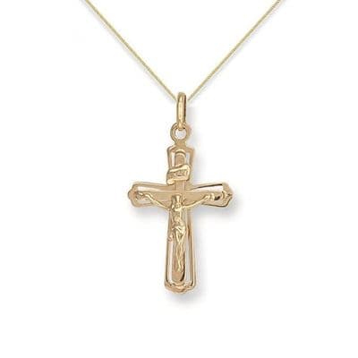9ct Yellow Gold 33mm Cut Out Crucifix Pendant