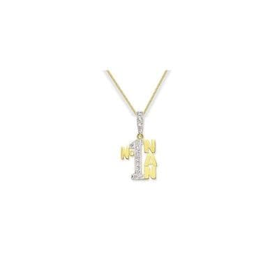 9ct Yellow Gold 3g Cubic Zirconia Number One Nan Pendant