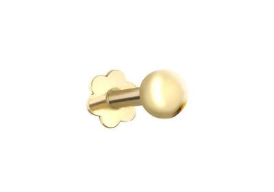 9ct Yellow Gold 3mm Ball Labret Stud