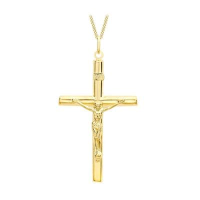 9ct Yellow Gold 47mm x 30mm Crucifix Pendant