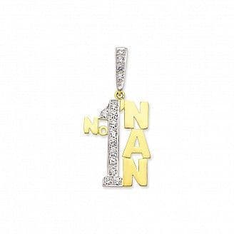 9ct Yellow Gold 5g Large Cubic Zirconia Number One Nan Pendant